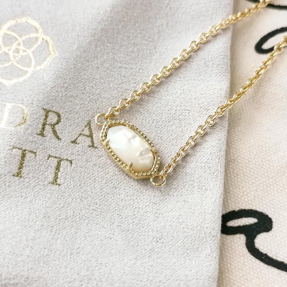 Kendra Scott Adjustable Chain Bracelet - Elaina Ivory Pearl Gold - Picture 2 of 3